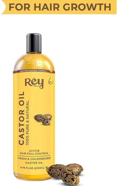Rey Naturals Cold-Pressed 100% Pure Castor Oil Hair Oil