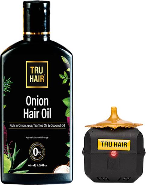 TRU HAIR Onion Oil with Heater to warm the Oil Hair Oil Price in India