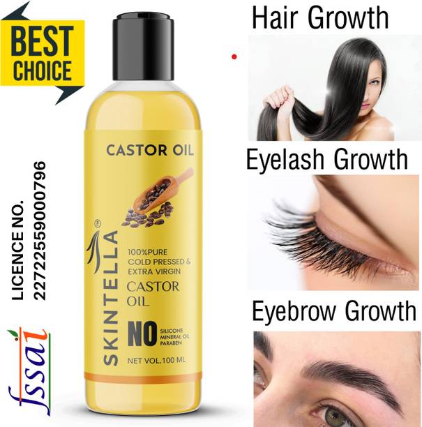 Skintella Premium Cold Pressed Castor Oil - Pure & Virgin Grade castor Hair Oil
