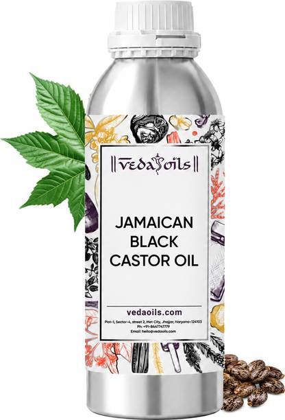 VedaOils Jamaican Black Castor Oil 100% Pure Cold Pressed for Hair Growth & Skincare Hair Oil