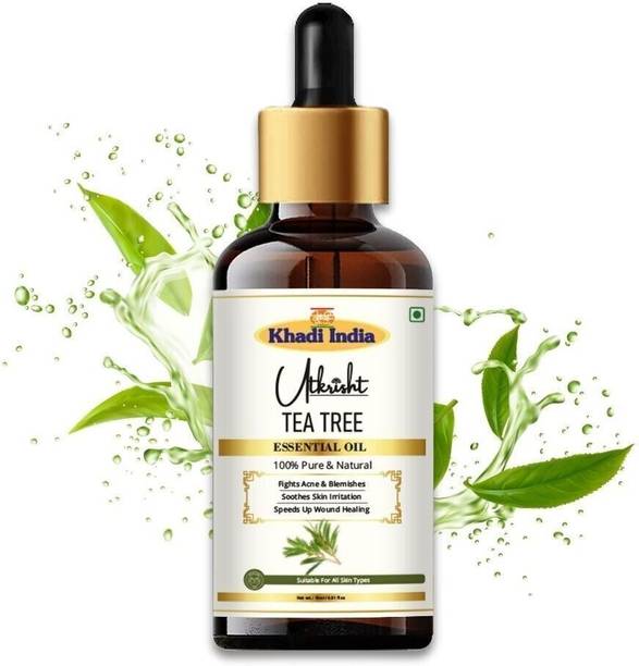 Utkrisht Khadi Natural Tea Tree Essential Oil for Skin, Hair, Face, Acne Care, Dandruff Hair Oil