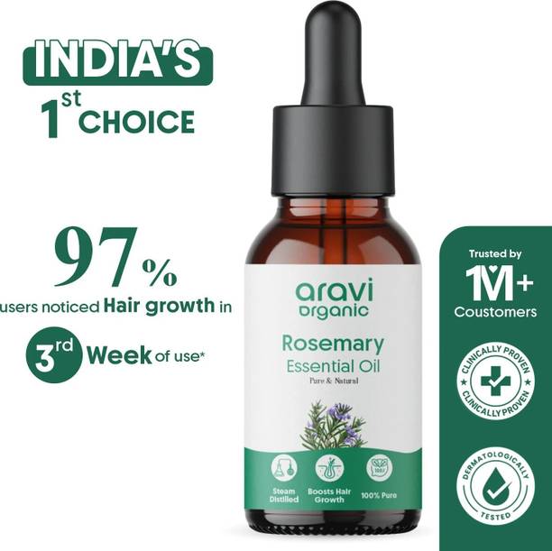 Aravi Organic 100 % Pure Rosemary Essential Oil For Hair Growth,Nourishment & Skin Care Hair Oil