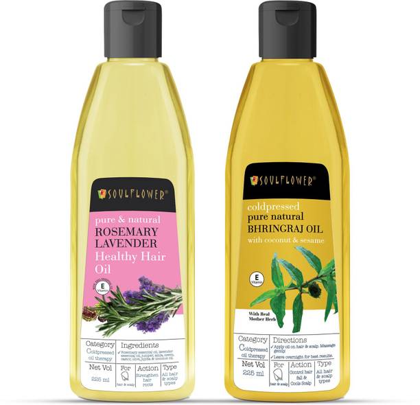 भृंगराज तेल 225ml, रोज़मेरी लैवेंडर स्वस्थ बालों का तेल 225ml, 100% प्रीमियम और शुद्ध, प्राकृतिक और कोल्डप्रेस्ड, डैंड्रफ नियंत्रण, बालों के विकास, बालों के झड़ने पर नियंत्रण करने, बालों को मोटा करने के लिए केश तेल