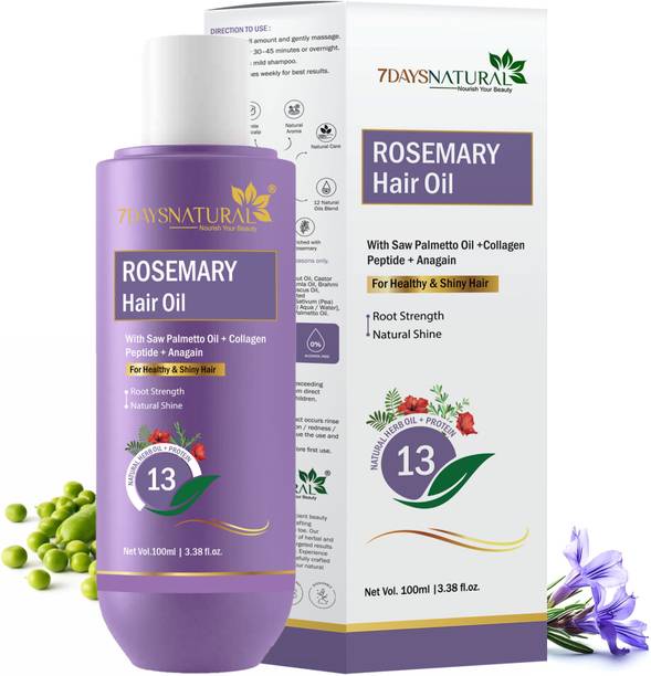 7days natural Rosemary & Hibiscus Hair Growth Oil enriched with Bhringraj for New Hair Growt Hair Oil