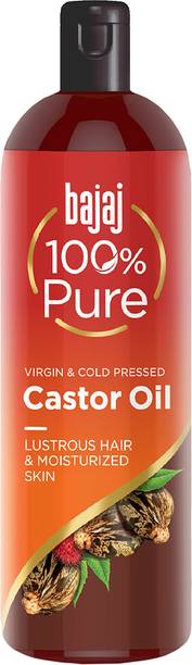 Bajaj 100% Pure Castor Oil - Virgin & Cold Pressed Oil for Lustrous Shiny Hair & Moisturized Skin Hair Oil