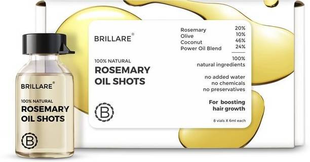 BRILLARE 20% Rosemary Oil Shots with 10% Olive Oil | Boosts Growth in 4 Weeks Hair Oil