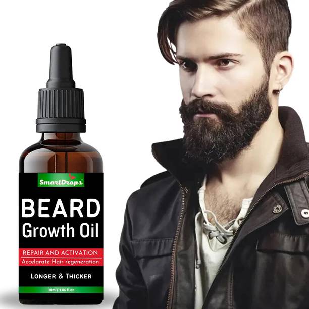 smartdrops Beard Growth Oil | Non Sticky| Nourishes & Strengthens Uneven Patchy Beard Hair Oil