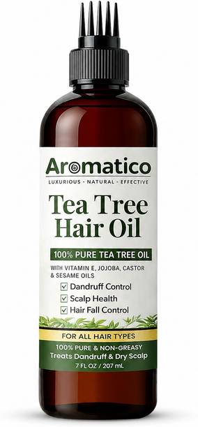 Aromatico Pure Tea Tree Oil for Hair with Vitamin E, Jojoba, Castor & Sesame Oils Hair Oil