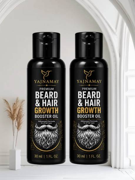 YAJNAMAY Premium Beard & Hair Growth Booster Oil for Men Pack of 2 Hair Oil