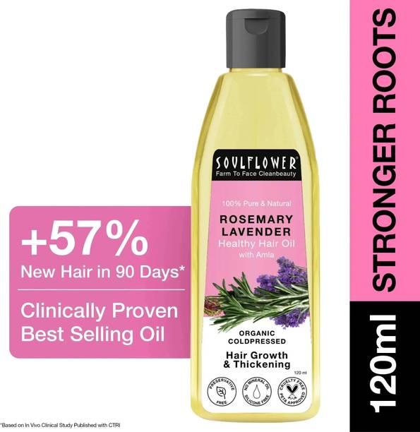 Soulflower Rosemary Lavender Coldpressed | Strengthen Roots & Control Hairfall Hair Oil