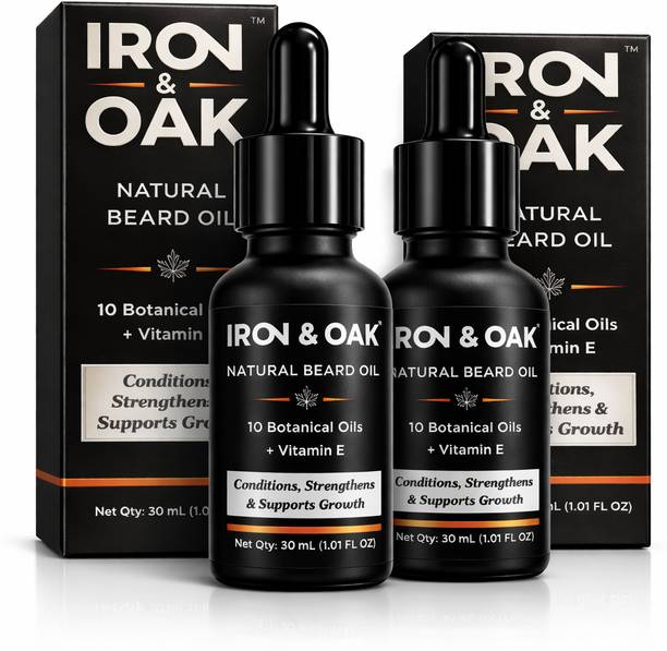 Iron & Oak Natural Beard Oil Pack of 2 Hair Oil