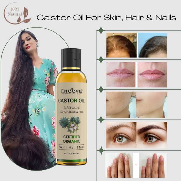 eneeva Castor oil cold pressed 100% natural and pure Hair Oil
