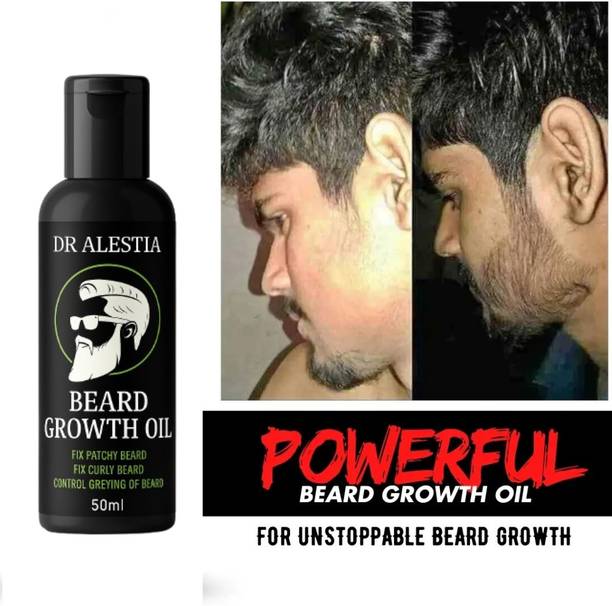 dr. alestia Beard Growth Oil for Patchy Beard, With Redensyl and DHT Booster, Nourishment Hair Oil