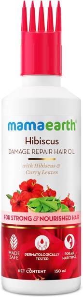 Mamaearth Hibiscus Damage Repair Hair Oil with Hibiscus & Curry Leaves for Strong Hair Hair Oil
