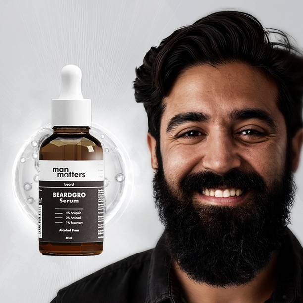 Man Matters BeardGro Oil-In-Serum | Rosemary, Anagain & Aminexil | Stronger & Thicker Beard Hair Oil