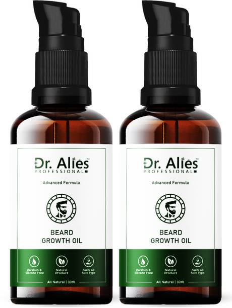 Dr. Alies Professional Beard Oil For Beard Growth & Thicker Looking Beard No Harmful Chemicals (Pack-2) Hair Oil