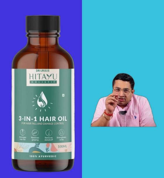 DR URSUS Hitayu holistic 3‑in‑1 Ayurvedic Hair Oil With 30+ Ayurvedic Herbs Oil ur er27 Hair Oil