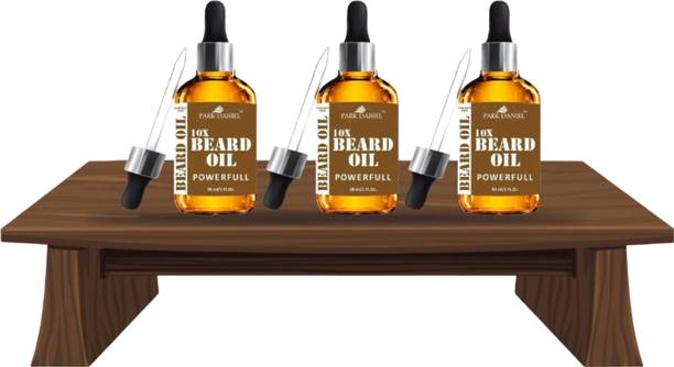 PARK DANIEL 10X Beard Oil POWERFULL- For fast Beard Growth Combo pack of 3 Bottles of 30 ml(90 ml) Hair Oil