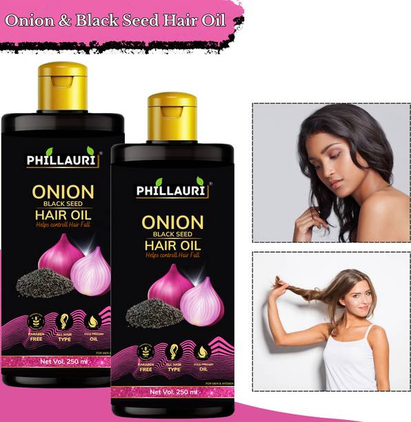 Phillauri Onion Hair Oil | Black Seed Infused | Soft Texture | For Men & Women Hair Oil