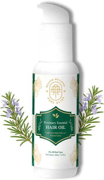 Willow Wellness Pure Bliss Rosemary Essential Hair Oil Natural Active (Sulphate, Paraben &Mineral oil Free) Hair Oil