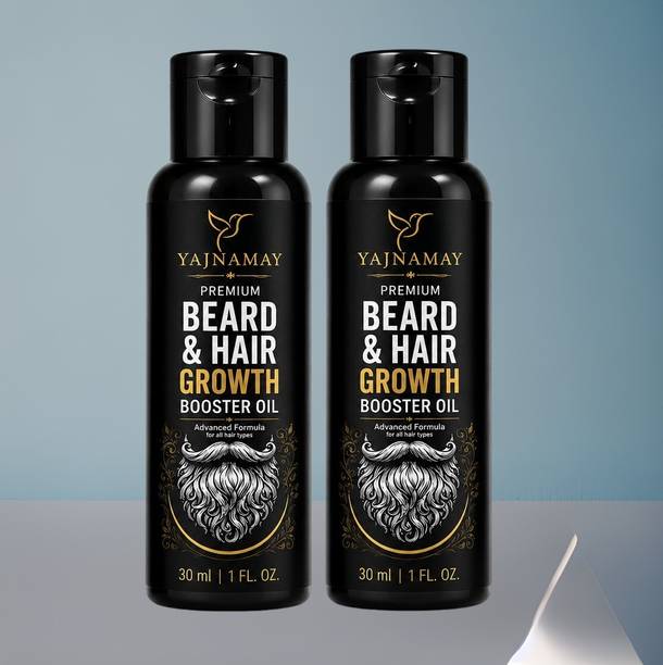 YAJNAMAY Natural Beard & Hair Nourishing Oil for Daily Grooming Pack of 2 Hair Oil