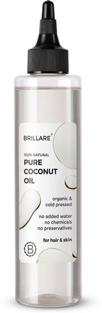 BRILLARE Pure Coconut Oil, 100% Natural, Organic and Cold Pressed, 200 ML, Zero Chemicals Hair Oil