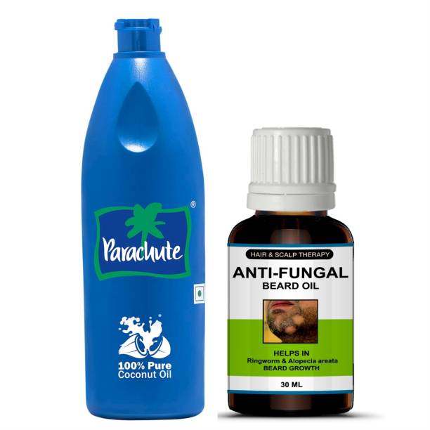 Parachute 100% Pure Coconut Hair Oil 175ml & Manarya Anti Fungal Beard Oil 30ml Hair Oil