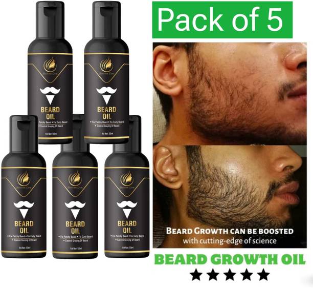 Lustrous Glow Beard oil Best For Beard Growth 10X More Pack Of 5 Hair Oil