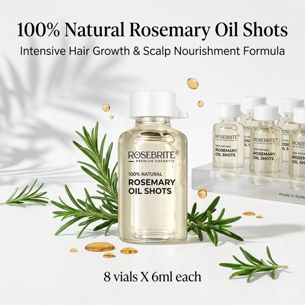 RoseBrite Hair Growth Oil Shots | Rosemary Oil | Hair Strengthening & Hair Repair Oil Hair Oil
