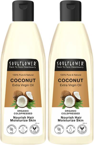 Soulflower Cold Pressed Coconut Oil: Nourish & Hydrate Hair & Skin Hair Oil