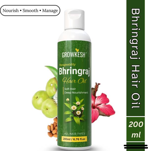 Growkesh Bhringraj Herbal Hair Oil for Hair Fall Control & Root Strength Hair Oil