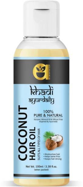 Ayurdaily khadi 100% Pure Coconut Cold Pressed Hair Oil (100 ml) Hair Oil