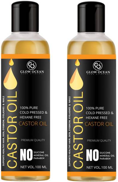 glowocean Cold-Pressed 100% Pure Castor Oil Hair Oil