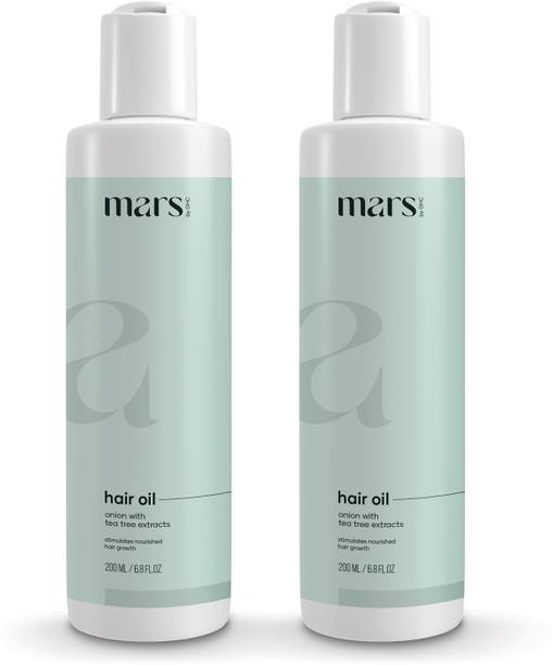 mars by GHC Hair Growth Oil With Onion, Bhringraj, Tea Tree, Brahmi & Jojoba Oil For Healthy Hair Growth, Anti-dandruff & Control Hair Fall, No Minerals & Silicones Hair Oil