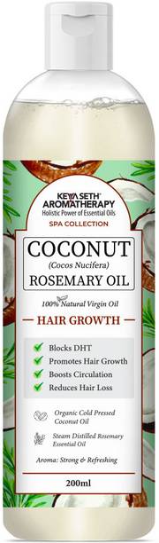 KEYA SETH AROMATHERAPY Cold-Pressed Coconut Hair Oil with Rosemary - Hair Growth & Controls Hair Fall Hair Oil