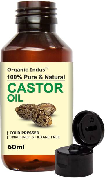 Organic Indus Cold Pressed Castor Oil for Hair Growth and Skin Nourishment | 60ml Hair Oil