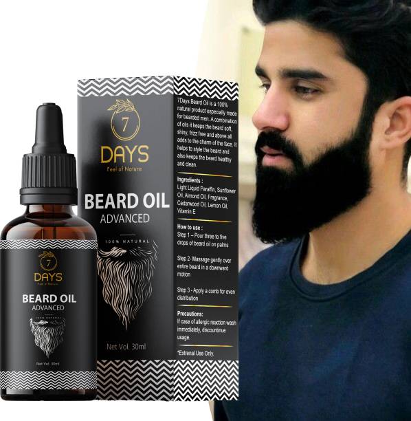 7 Days Natural Beard Growth for smooth shine Black Hair Oil