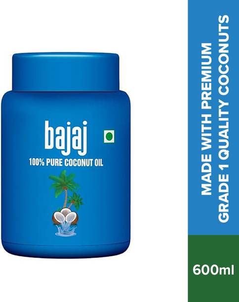 BAJAJ 100% Pure Coconut Oil Wide Mouth Jar Made with Premium Grade 1 Quality  Hair Oil