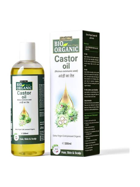 Indus Valley Bio Organic Castor Oil | Extra Virgin Cold Pressed Organic Skin Hair Oil
