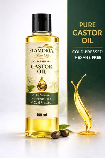 Flamoria Cold Pressed Virgin Castor Oil For Hair Growth, Eyelashes and Skin Care Hair Oil