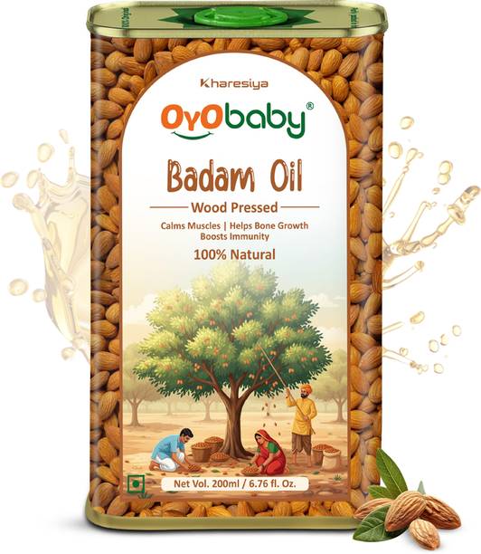 Oyo Baby Badam Rogan Sweet Almond Oil, Rich in Vitamin -E for Healthy Skin, Hair and Body, Edible For Strong Bones and Healthy Body Baby Badam Rogan Massage Oil