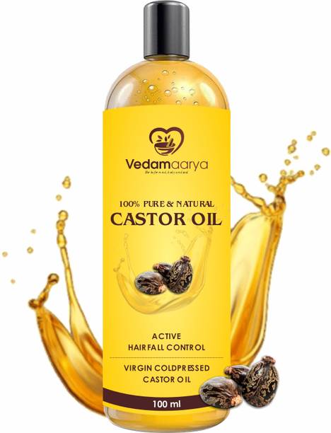 VedamAarya Cold-Pressed 100% Pure Castor Oil  Hair Oil