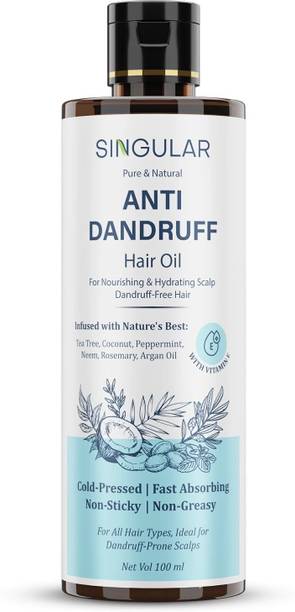 Singular Anti Dandruff Hair Oil for Hydrated, Dandruff-Free Scalp with Tea Tree & More Hair Oil