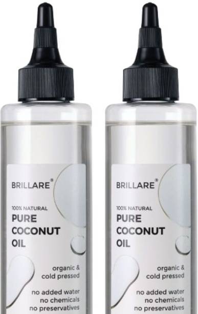BRILLARE Pure Coconut Oil, Organic and Cold Pressed, Zero Chemicals, 100% Natural Hair Oil