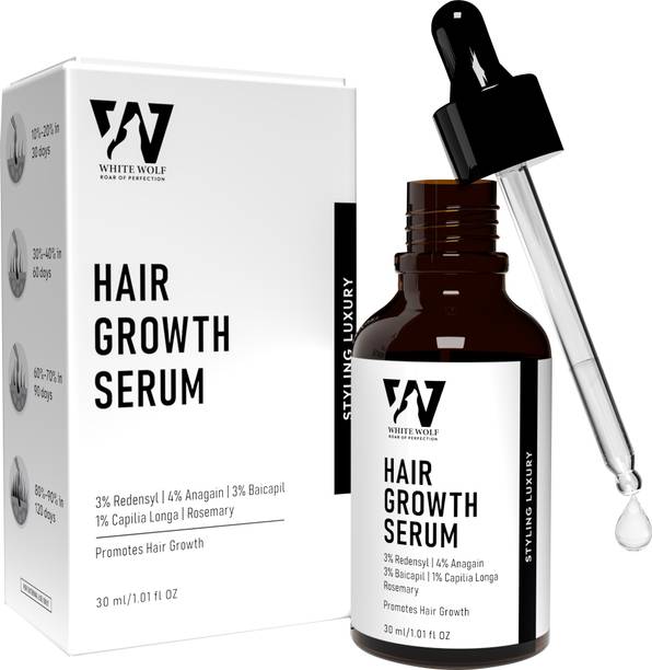White Wolf Hair Growth Serum With 3% Redensyl, 4% Anagain, 3% Baicapil, 1% Capilia longa Hair Oil