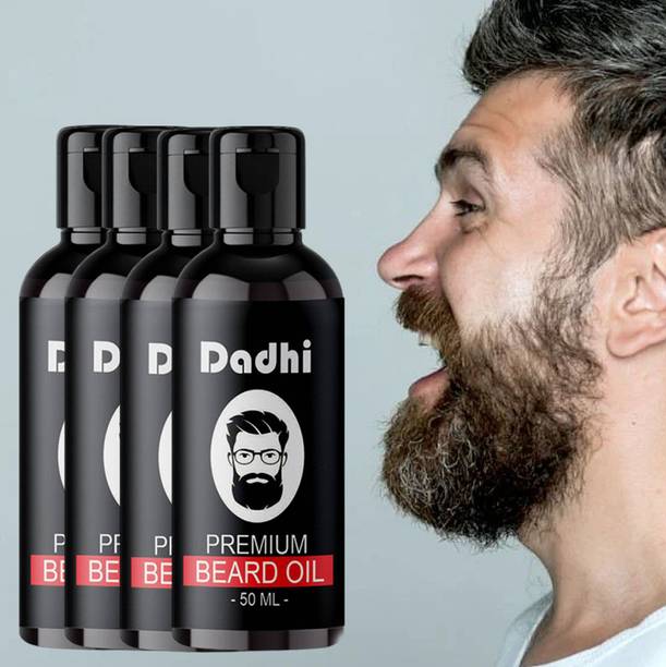 Dadhi Easy to Grow Beard Growth oil with Almond Based Beard Oil Hair Oil 50ml pack-4 Hair Oil
