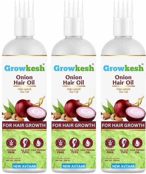 Growkesh Onion Hair Oil for hair growth with Onion & Redensyl for Hair Fall Control Hair Oil