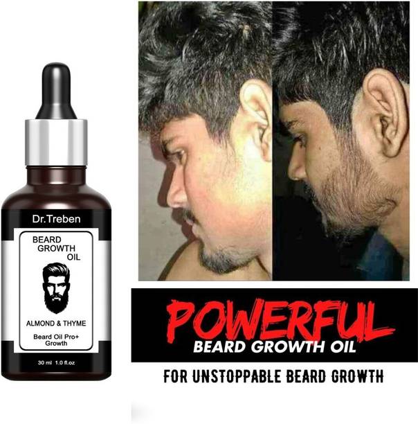 Dr.Treben Faster with Almond & Thyme, 100% Natural, Best Beard Growth Oil for Men Hair Oil