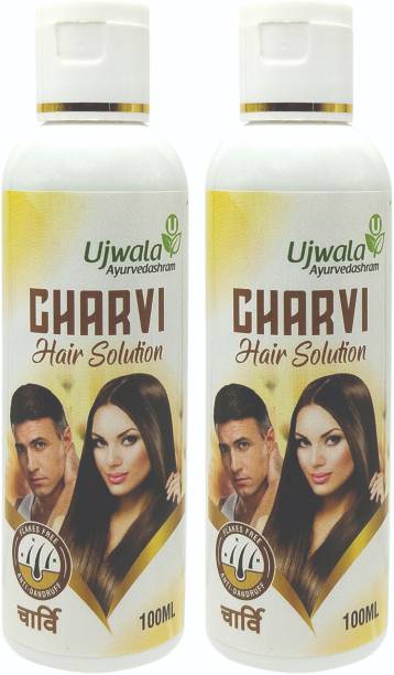 UJWALA AYURVEDASHRAM Charvi Solution Pack of 2 For slick and shinning Hair Oil