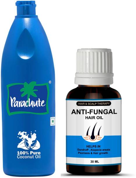 Parachute Pure Coconut Hair Oil 175ml & Manarya Sun's Heart Anti Fungal Hair Oil 30ml Hair Oil